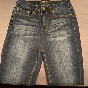 Dark wash skinny jeans